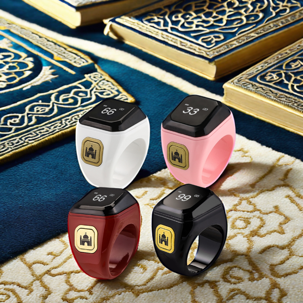 2024 hottest smart electronic zikr ring Muslim tasbeeh tasbih iqibla smart ring for phone APP iOS or Android tally counter