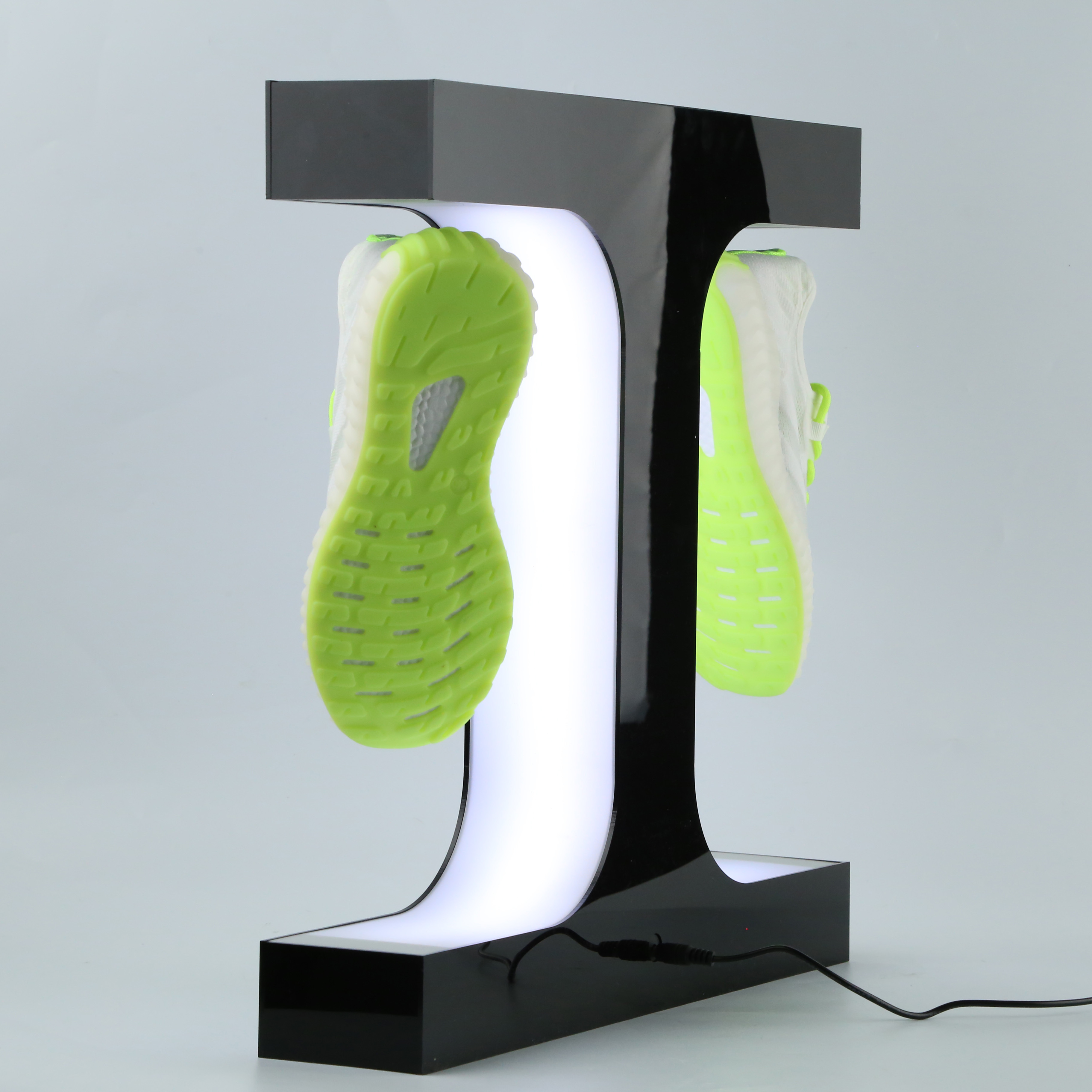 Wholesale H shape floating double shoe display magnetic floating double shoe display stand  levitating double shoe display