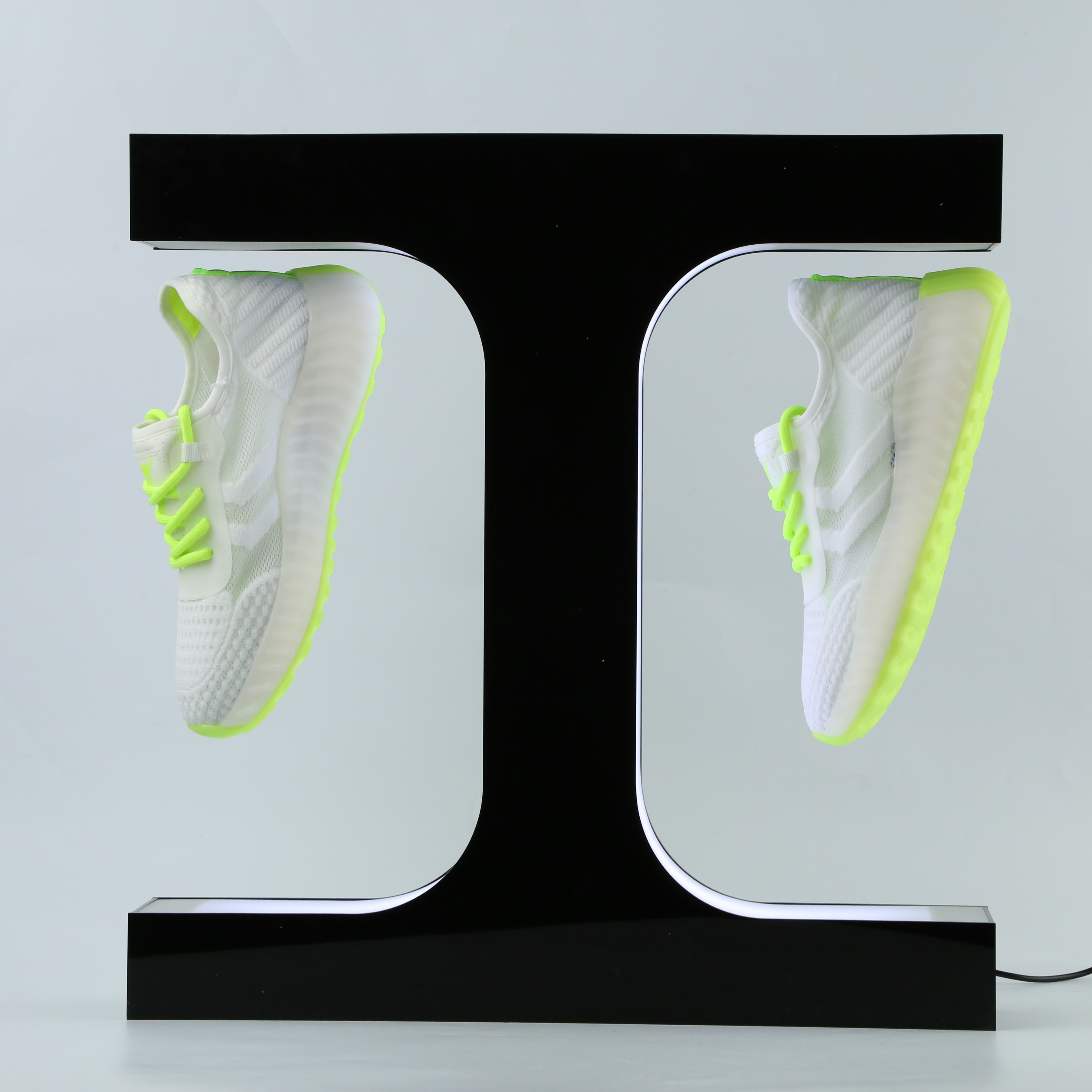 Wholesale H shape floating double shoe display magnetic floating double shoe display stand  levitating double shoe display