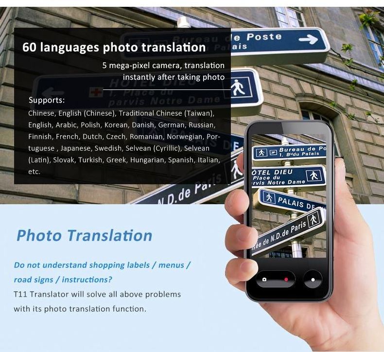 Portable instant language translator support 138 language 4G wifi offine translation voice language translator T7