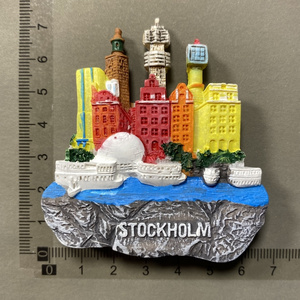 foil fridge magnet miami fridge magnet Europe Sweden capital Stockholm resin 3D Fridge Magnets