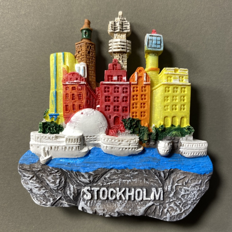 foil fridge magnet miami fridge magnet Europe Sweden capital Stockholm resin 3D Fridge Magnets