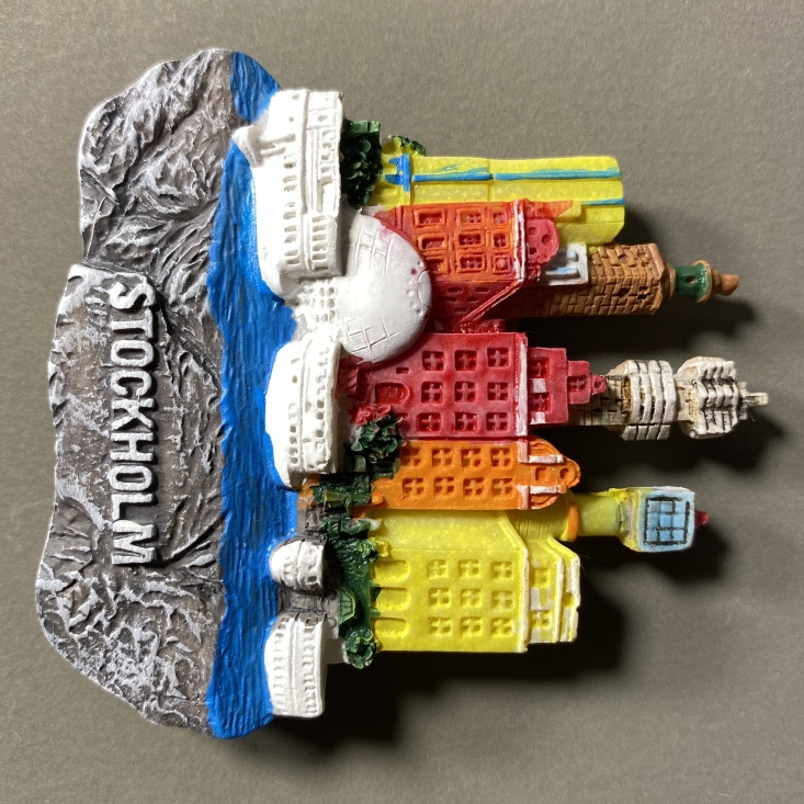 foil fridge magnet miami fridge magnet Europe Sweden capital Stockholm resin 3D Fridge Magnets