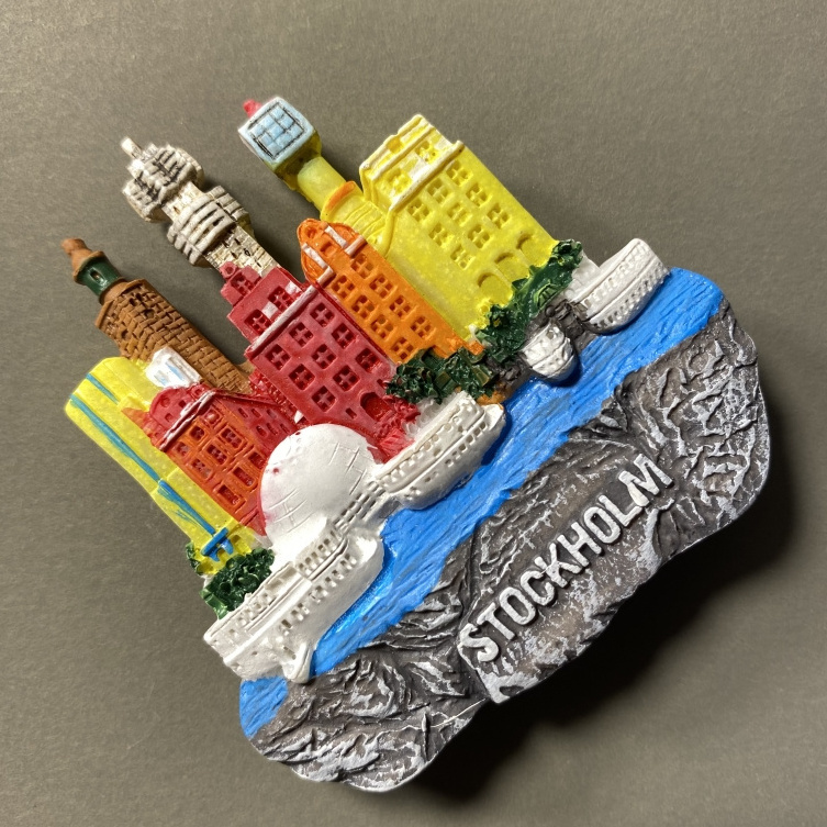 foil fridge magnet miami fridge magnet Europe Sweden capital Stockholm resin 3D Fridge Magnets