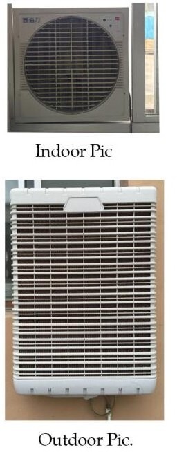 Window mounted with solar power option evaporative desert  air cooler