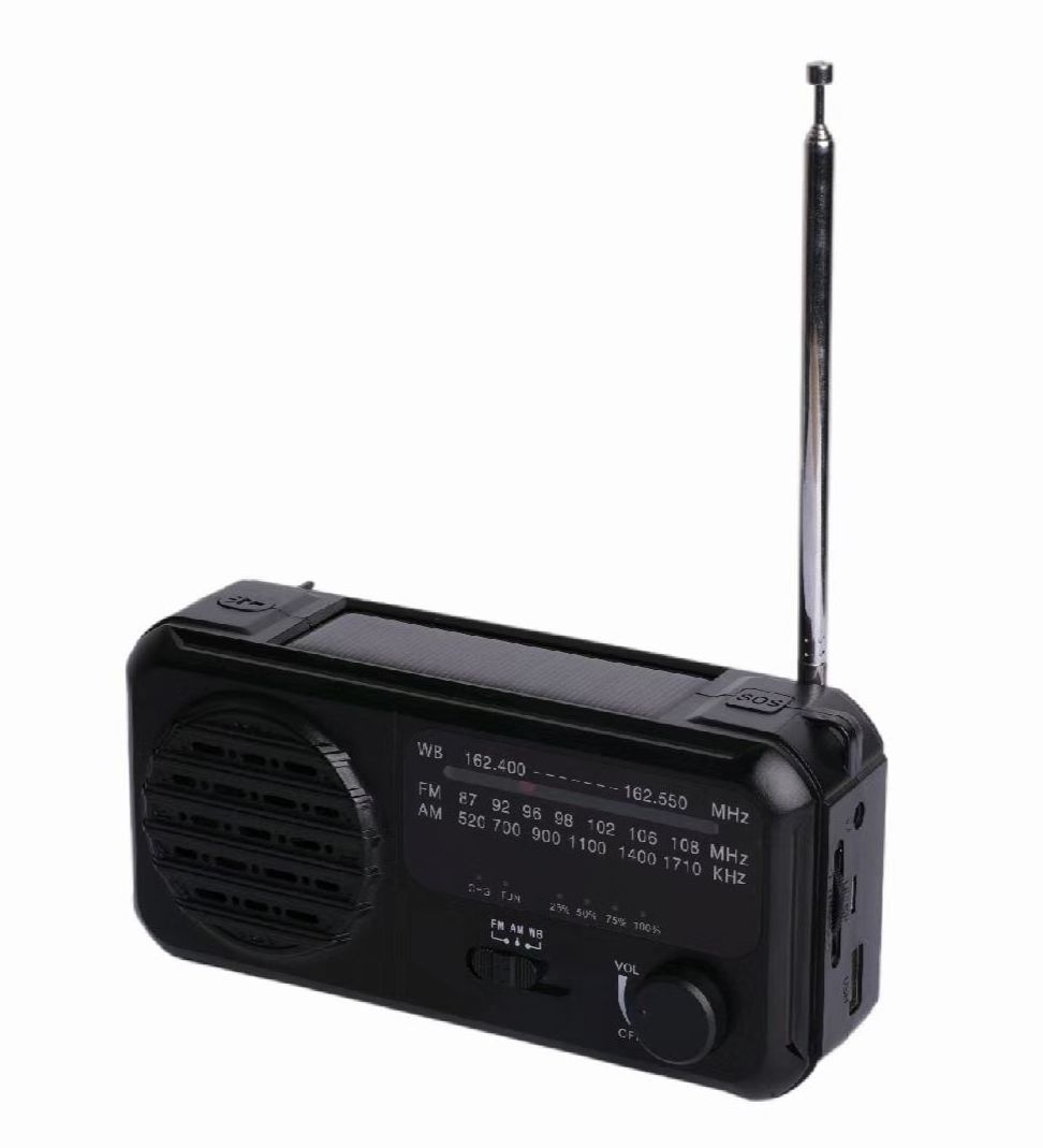 Wholesale multi function emergency radio with LED light and SOS Alarm Solar panel hand crank dynamo radio OE-2301