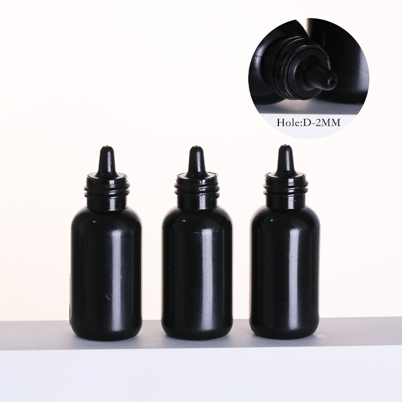 Dropper Bottle Plastic Squeeze Bottle for Lace Wig Glue Bottles Liquid Foundation Empty PE 5ml 20ml 30ml 60ml 120ml Black HDPE