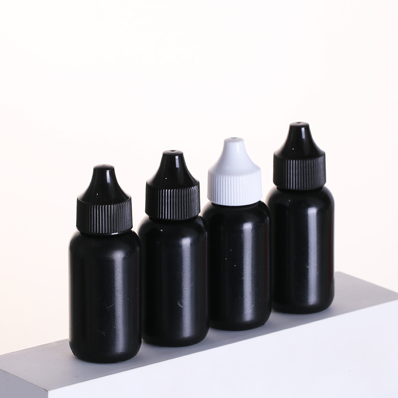 Dropper Bottle Plastic Squeeze Bottle for Lace Wig Glue Bottles Liquid Foundation Empty PE 5ml 20ml 30ml 60ml 120ml Black HDPE