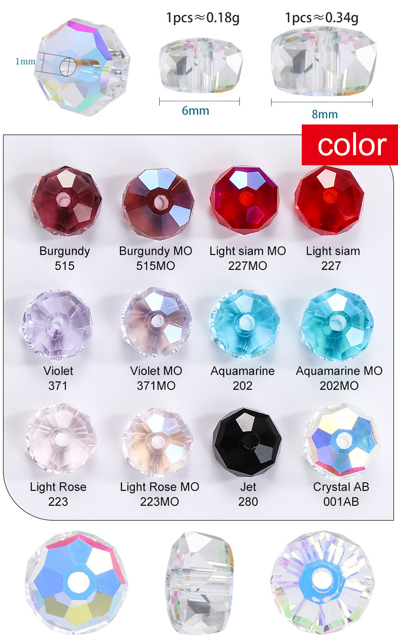 8mm Jewelry Accessories Crystal Beads Glass Faceted Beads For Jewelry Making Jewelry Accessories Wheel Beads