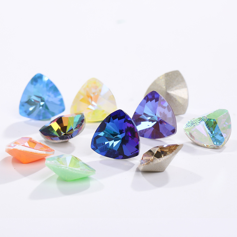 Xichuan Triangle kaleidoscope series fancy k9 glass pointback crystal stones jewelry making crafts charms strass rhinestones