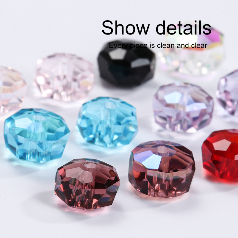 8mm Jewelry Accessories Crystal Beads Glass Faceted Beads For Jewelry Making Jewelry Accessories Wheel Beads