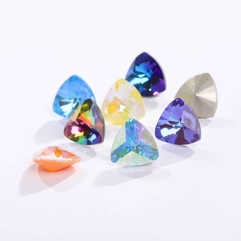 Xichuan Triangle kaleidoscope series fancy k9 glass pointback crystal stones jewelry making crafts charms strass rhinestones