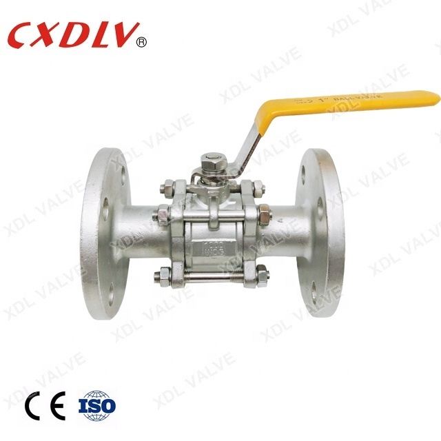 High quality 4 inch stainless steel flange 3PC floating ball valve