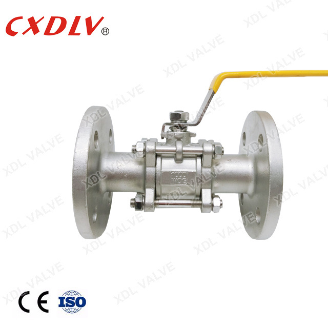 High quality 4 inch stainless steel flange 3PC floating ball valve