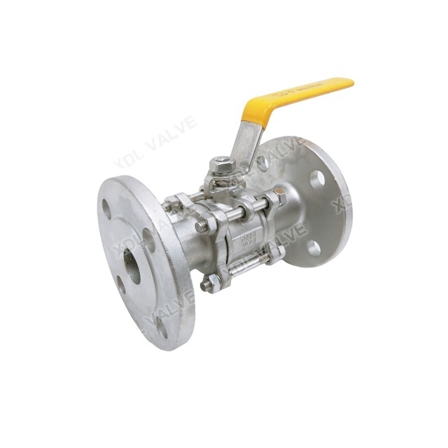 High quality 4 inch stainless steel flange 3PC floating ball valve