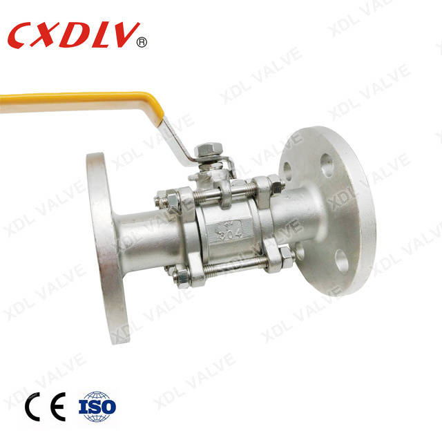 High quality 4 inch stainless steel flange 3PC floating ball valve