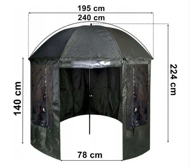 Outdoor foldable  210D Oxford fabric PVC waterproof carp fishing umbrella with shelter parasol