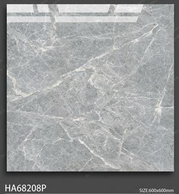 light gery Home decor glossy non slip crystal polished porcelain glazed kajaria floor ceramic tile 60x60