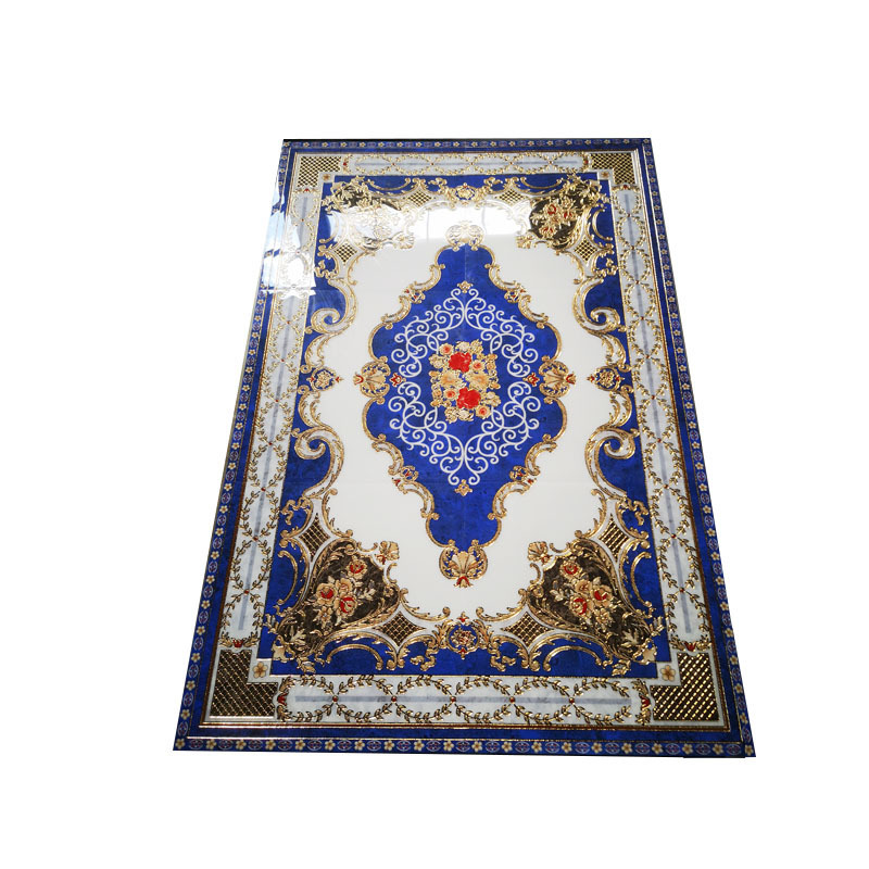 OEM 1200x1800mm Golden Porcelain Polished Decorative Carpet 3d Tiles Crystal flower carpet porcelain 3d floor tiles