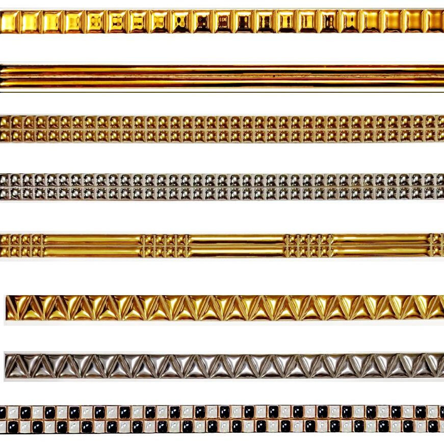 Decorative Golden Ceramic Kajaria Pencil Border Wall Tiles Border Interior bathroom pencil tile 10x600/20x600