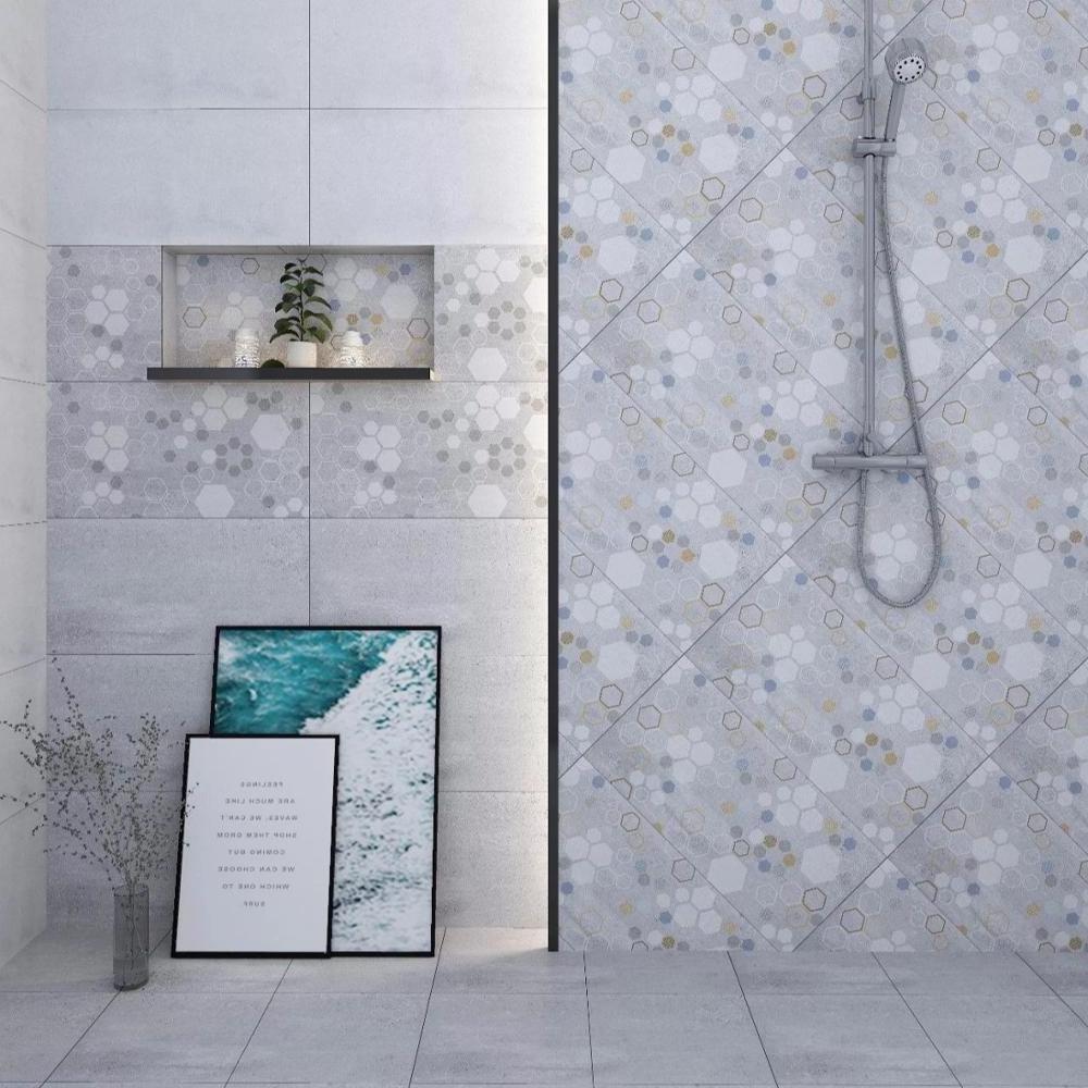 Bathroom toliet ceramic wall 300x600mm hexagon design ceramic wall tiles Sri Lanka prices