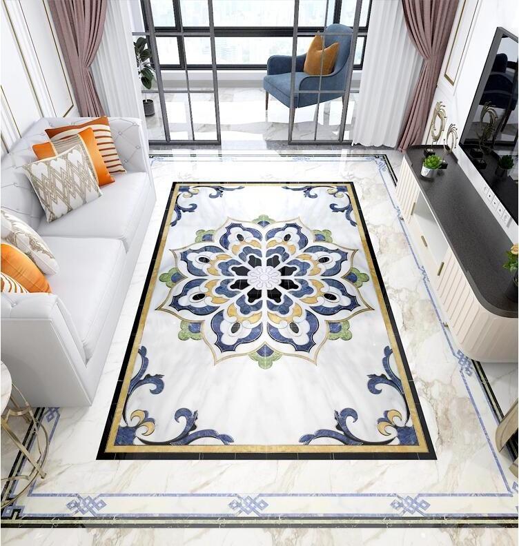 1200X1800  Balcony Bathroom carpet tiles floor tiles Crystal golden design medallion 6 in 1 glazed ceramic tile