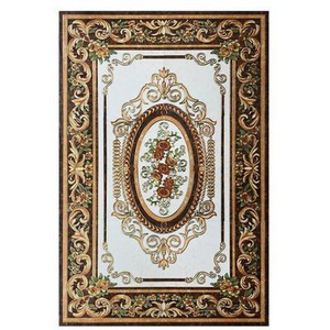 1200X1800  Balcony Bathroom carpet tiles floor tiles Crystal golden design medallion 6 in 1 glazed ceramic tile