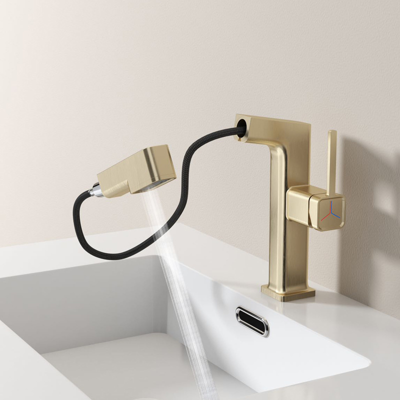 Brushed gold brass basin faucet bathroom faucet washbasin mixer lavatory faucet