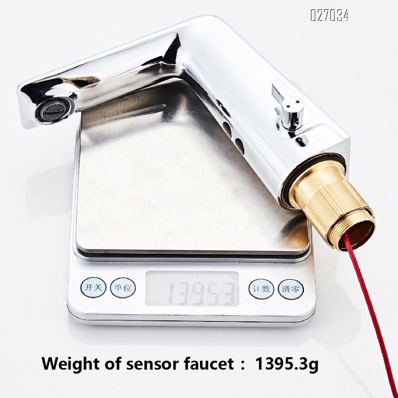 Brass Deck mounted automatic sensor basin faucet auto smart touchless cold water tap for bathroom and hotel