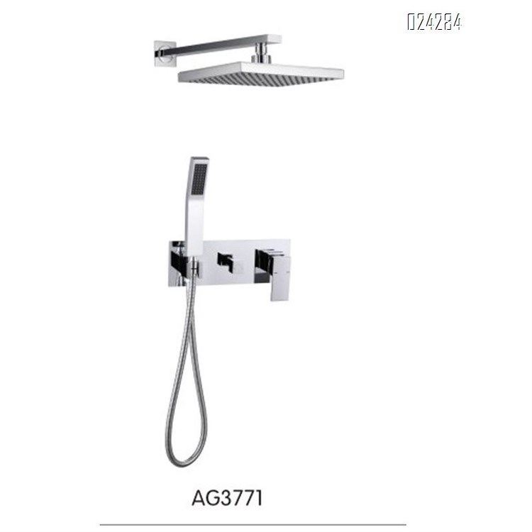 Outdoor Shower Wall Mounted Hot and Cold Shower with Single Handle Concealed Mixing Valve Shower Head