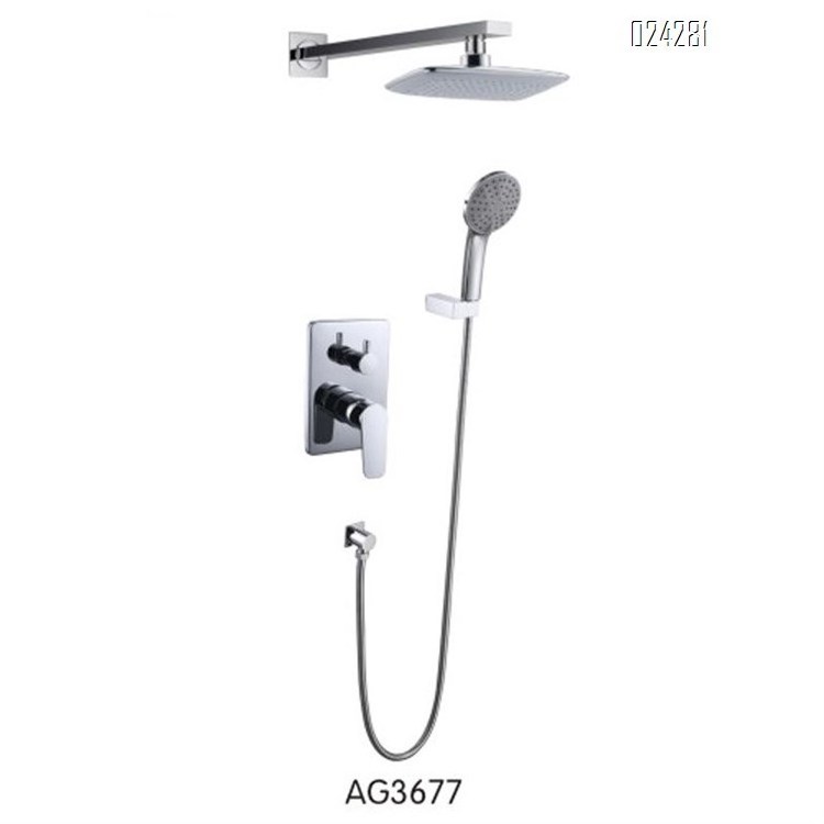 Outdoor Shower Wall Mounted Hot and Cold Shower with Single Handle Concealed Mixing Valve Shower Head