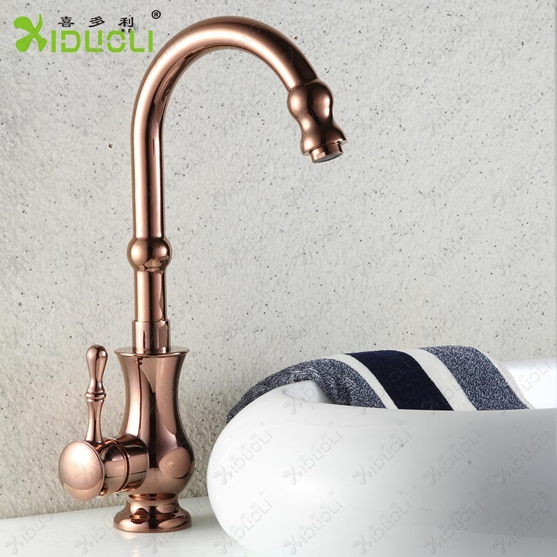 European antique Rose Gold faucets copper kitchen faucet , Copper Single Hole Kitchen Sink