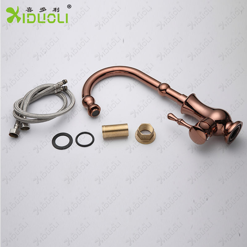 European antique Rose Gold faucets copper kitchen faucet , Copper Single Hole Kitchen Sink