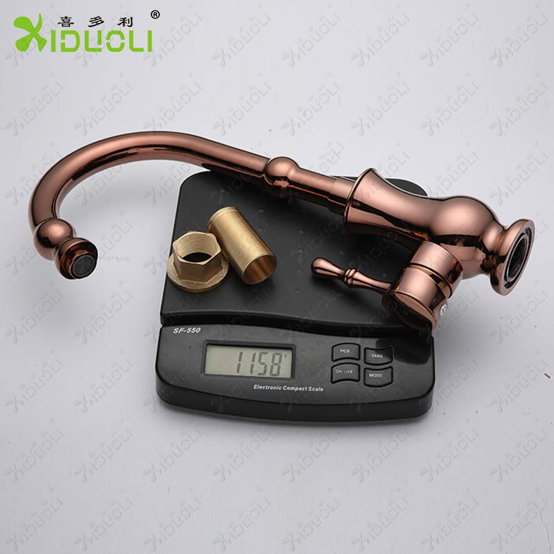 European antique Rose Gold faucets copper kitchen faucet , Copper Single Hole Kitchen Sink