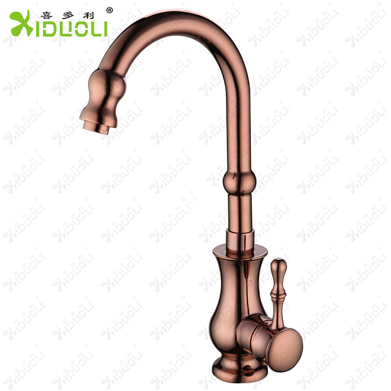 European antique Rose Gold faucets copper kitchen faucet , Copper Single Hole Kitchen Sink