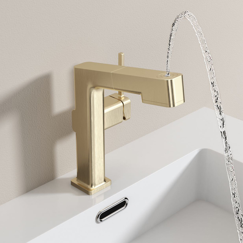 Brushed gold brass basin faucet bathroom faucet washbasin mixer lavatory faucet