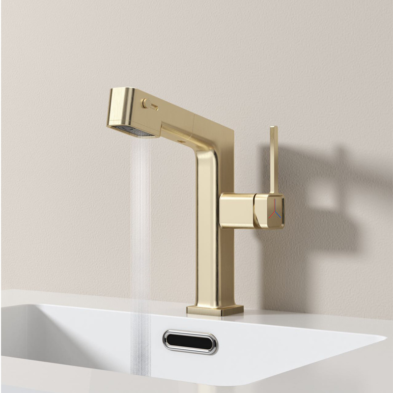 Brushed gold brass basin faucet bathroom faucet washbasin mixer lavatory faucet