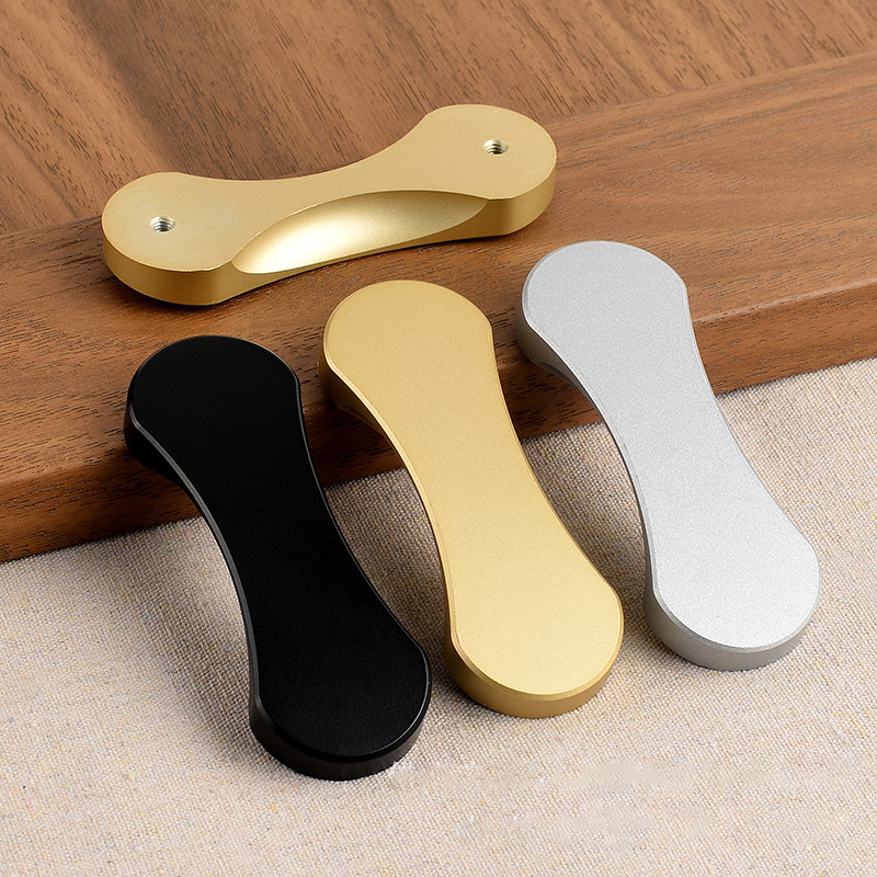 Finger Pull Handles Cabinets Concealed Cabinet Door Handle Gun Metal Drop Bail Modern Style long dresser closet Cabinet Handle