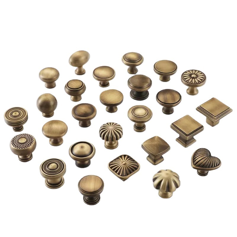 Hot sale antique solid brass furniture kitchen cabinet knobs wardrobe handle drawer pulls