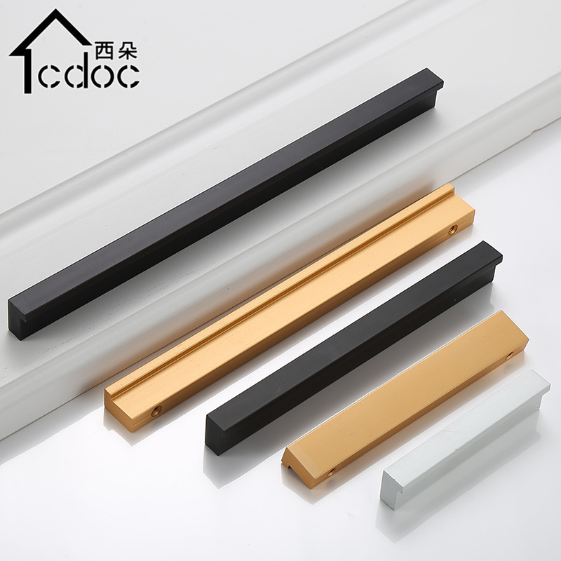 Xiduo modern simple minimalist cabinet drawer large wardrobe door handle L-shaped cabinet door handle