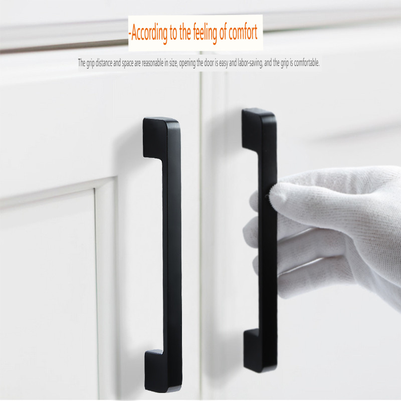 Lengthened cabinet door handle European modern and simple wardrobe cabinet invisible black wardrobe cupboard drawer handle