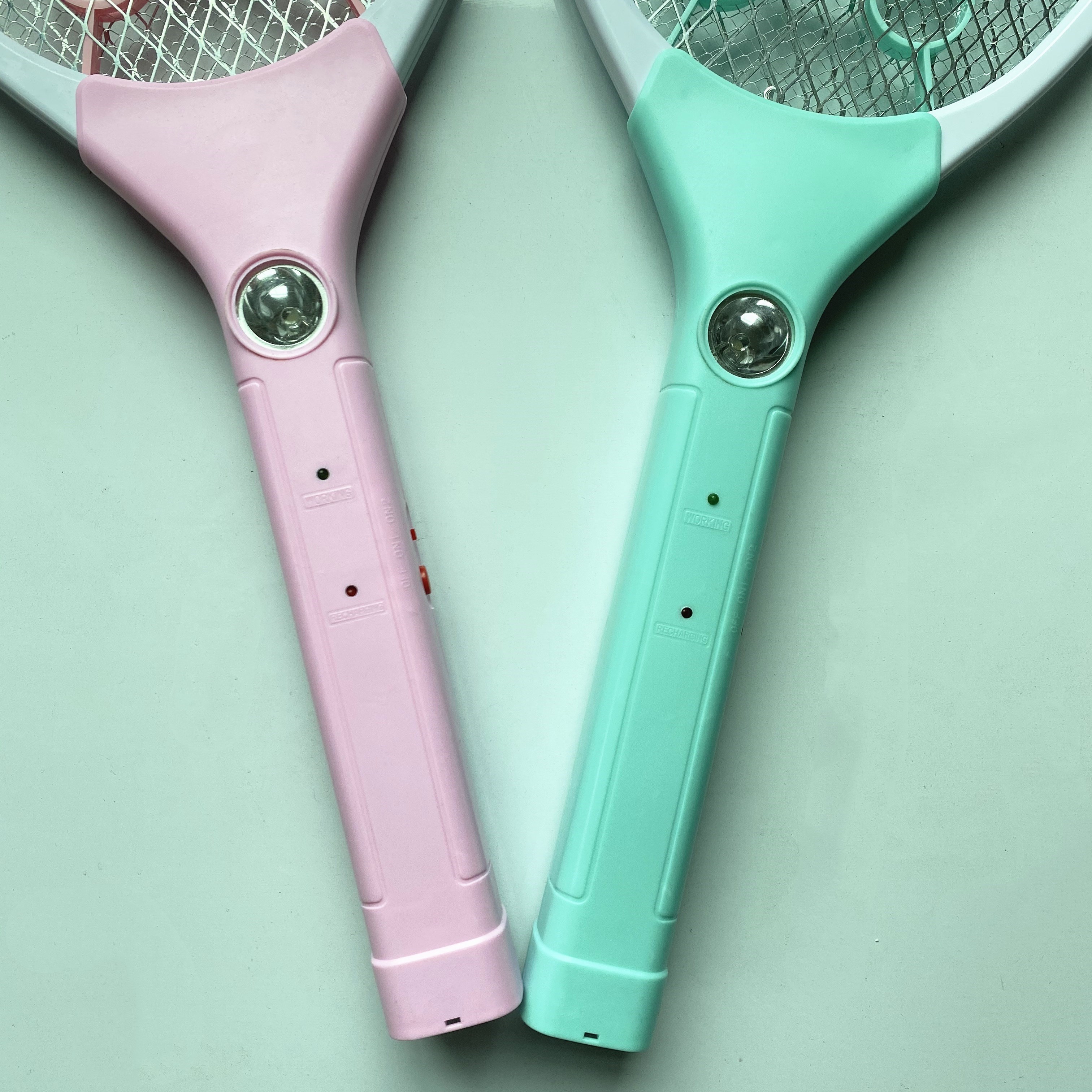 2021 ABS rechargeable fly swatter with LED light insect control electronic bug zapper round/flat plug