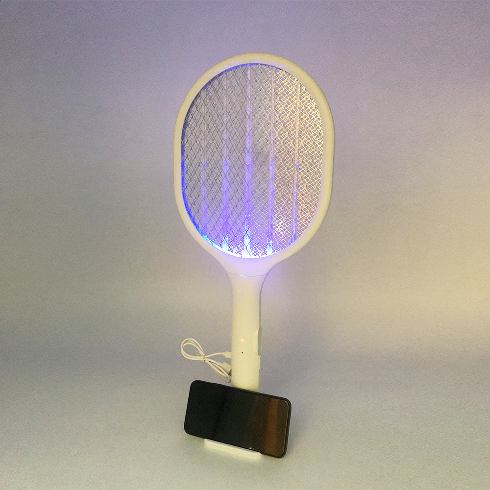 USB Bug Zapper Bat Electric Mosquito Swatter Racket 2 in 1 Mosquito Killer with UV Led