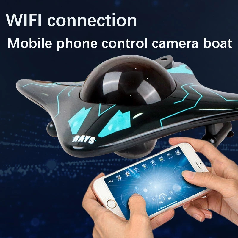 RC Boat Submarine with Camera Wifi Fpv 6CH Underwater Remote Control Remote Control Boats Radio Control Toys for Children Gifts