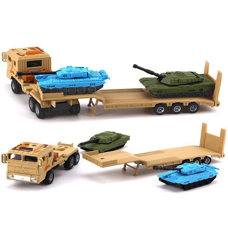 New Kdw Diecast Kids Military Toys Truck Transport Toy 1:64