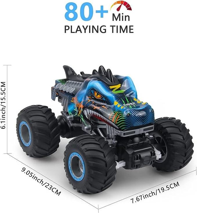 Remote Control Dinosaur Car 2.4GHz All Terrain Remote Control Monster Truck RC Dinosaur Monster Car Spray Music RC Monster