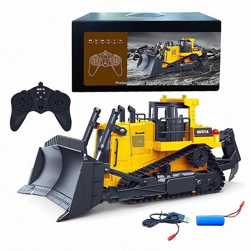 Huina 1554 RC Truck Bulldozer Car 1:16/24 Remote Control ElectricTractor RC Heavy Equipment Radio Controlled Engineering Vehicle