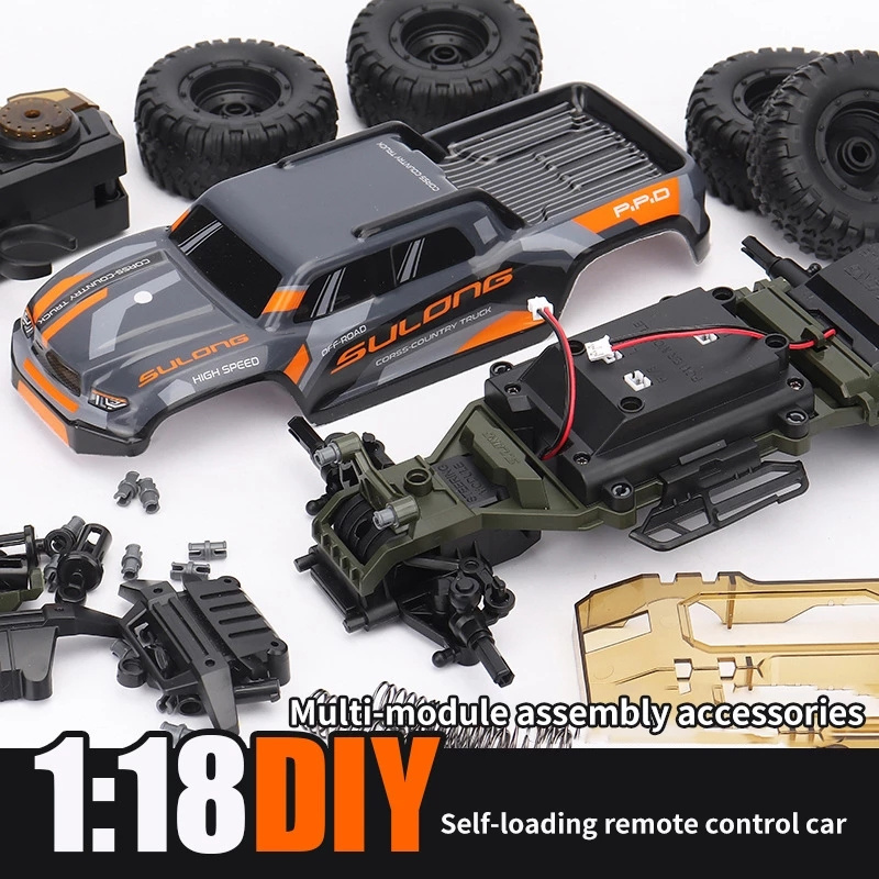 New 1:18 Assembly Rc Cars Diy Modules 51Pcs Toy Car Model Building Kits For Boys And Girls