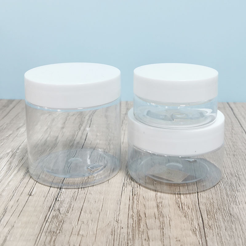 Customizable Label 500ml 250ml Skincare Bottle PET Clear Plastic Jars Body Scrub Cream Container for Shea Butter