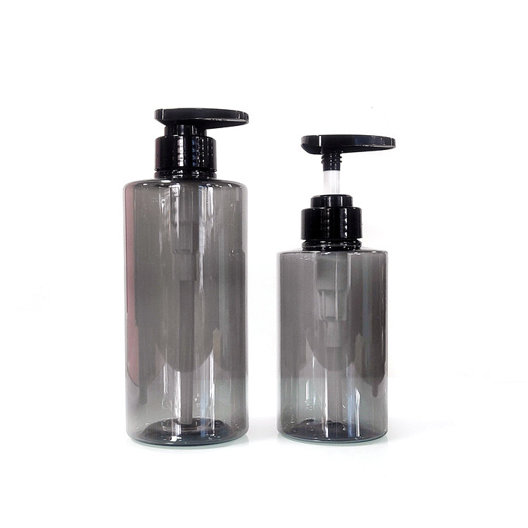 Brand New Product PET plastic 300ml 500ml amber blue gray lash shampoo and conditioner bottles